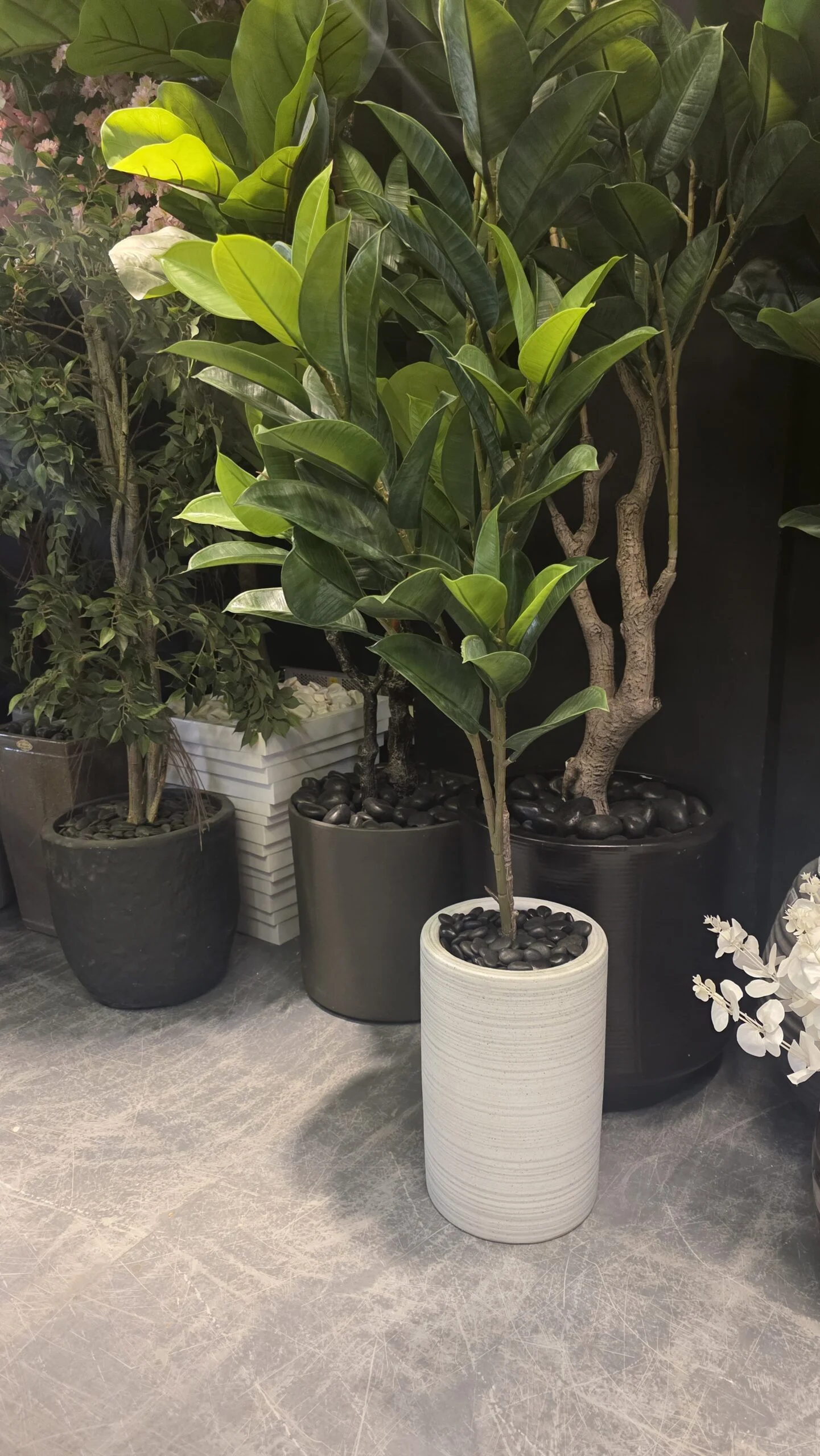 Brushed Gray Cylinder Slim Ceramic