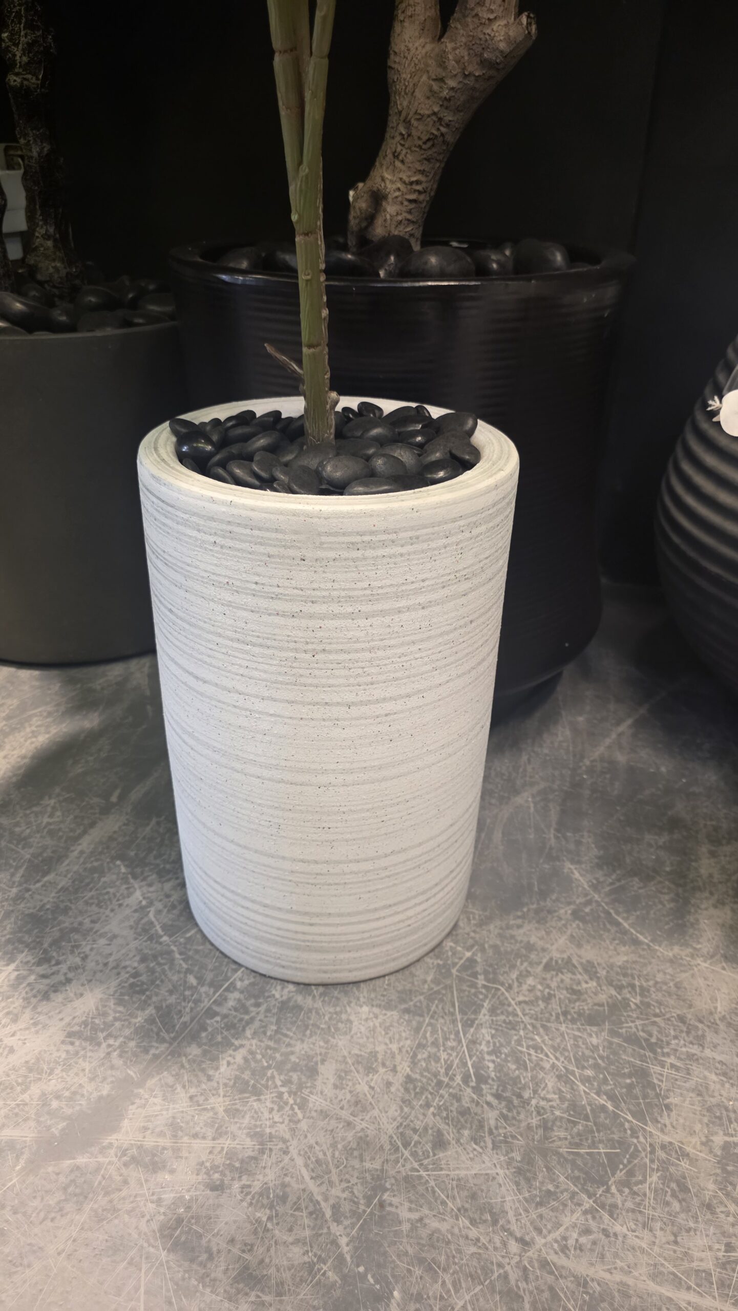 Brushed Gray Cylinder Slim Ceramic - Image 3