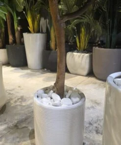 Striped Ceramic Planter
