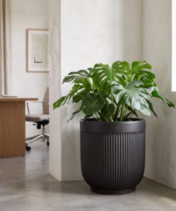 New Ceramic Ribbed Matte Black styled in an interior — Neon Jungle Studios