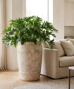New Ceramic Vintage Ribbed Offwhite styled in an interior — Neon Jungle Studios