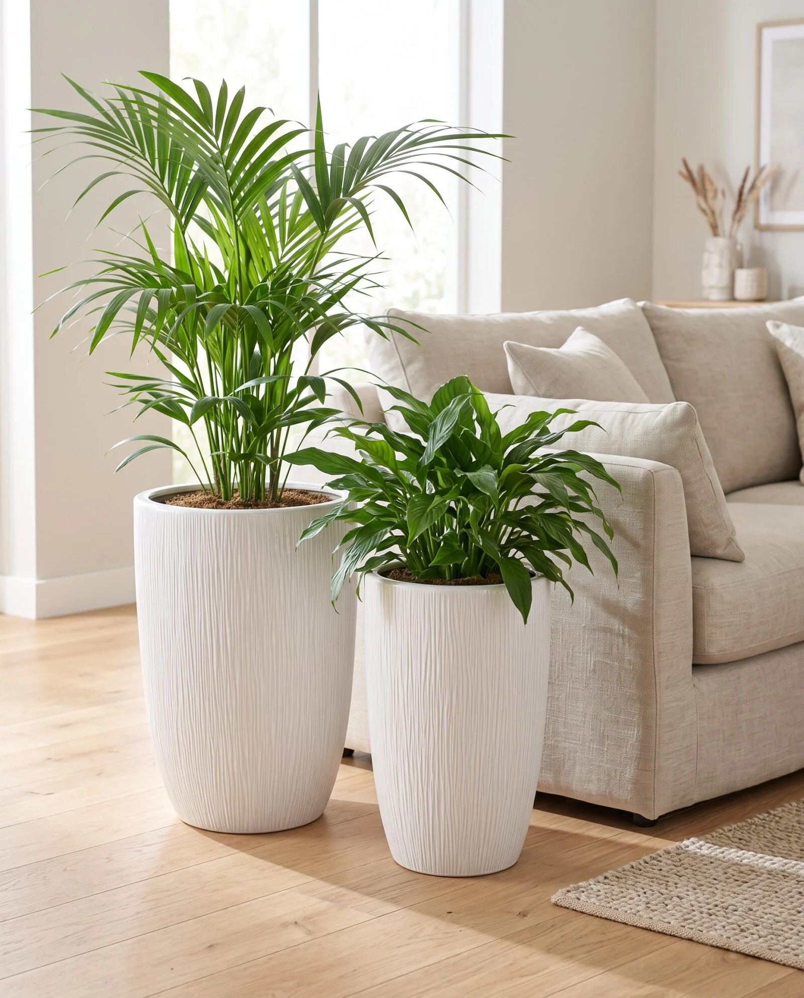 Riviera Textured Ceramic - Glossy White styled in an interior — Neon Jungle Studios