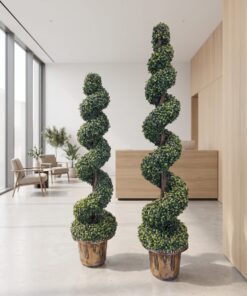 Spiral Topiary Tree styled in an interior — Neon Jungle Studios