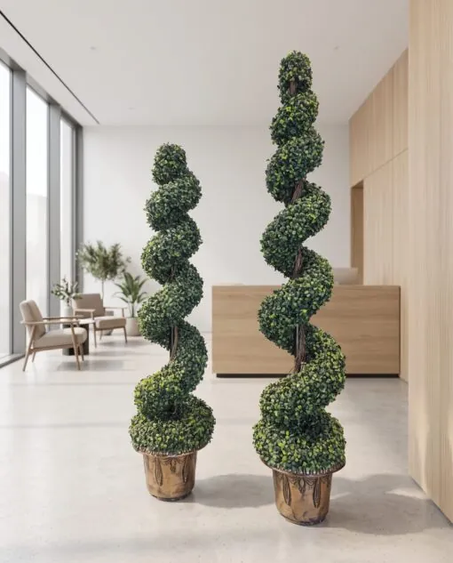 Spiral Topiary Tree styled in an interior — Neon Jungle Studios