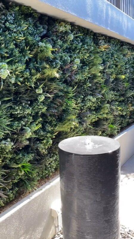 anti-UV vertical garden — outdoor fountain, Lebanon — installation by Neon Jungle Studios