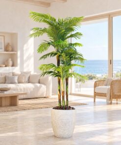 Areca Palm 3 Trunks 210 cm Green styled in an interior — Neon Jungle Studios