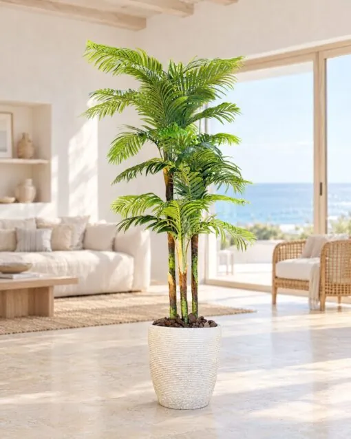 Areca Palm 3 Trunks 210 cm Green styled in an interior — Neon Jungle Studios