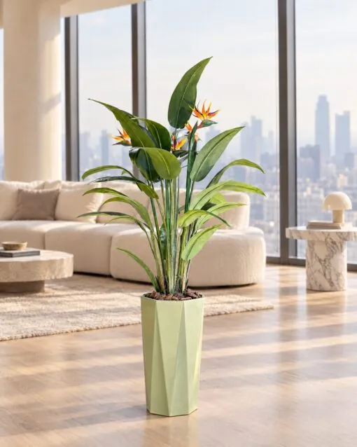 Birds of Paradise 140 cm with 4 birds styled in an interior — Neon Jungle Studios