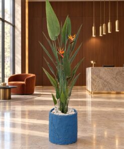 Birds of Paradise Tree with flowers styled in an interior — Neon Jungle Studios