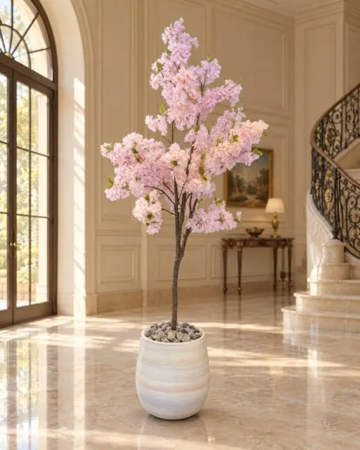 Cherry Blossom Tree Pink 190 cm styled in an interior — Neon Jungle Studios