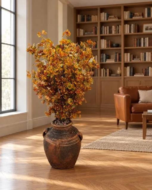 Custom Canadian Maple Autumn Tree 140x80 cm styled in an interior — Neon Jungle Studios