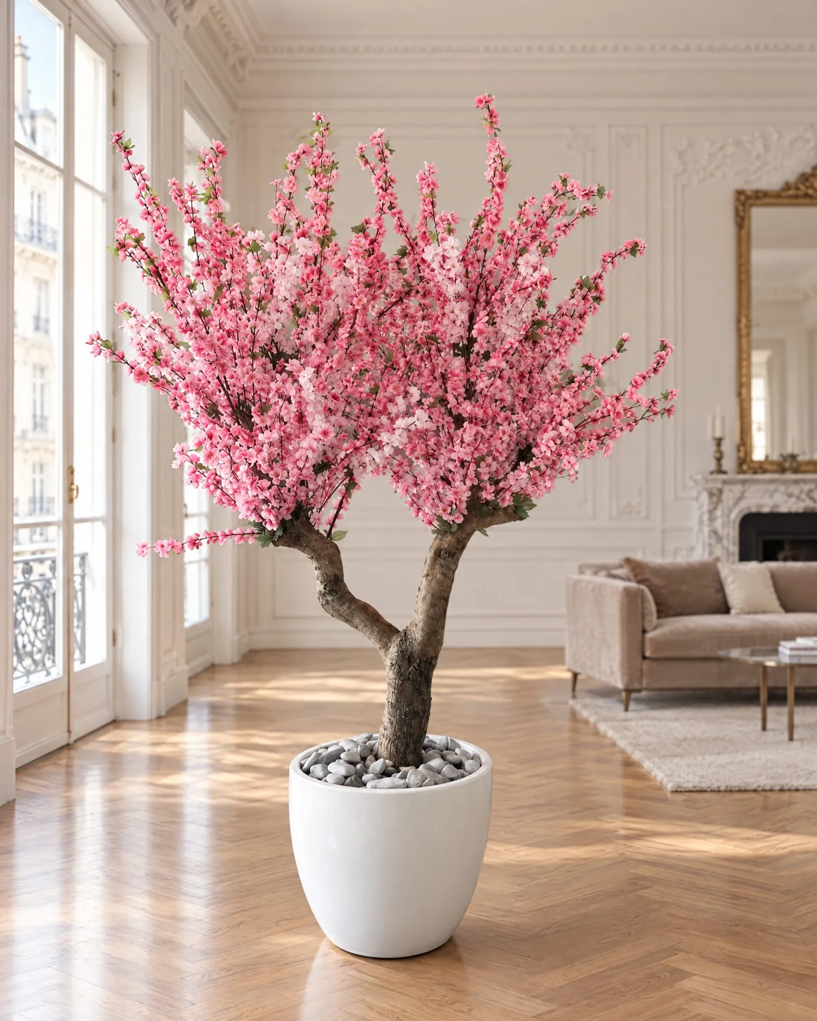 Custom Cherry Blossom Tree 170x130 cm styled in an interior — Neon Jungle Studios