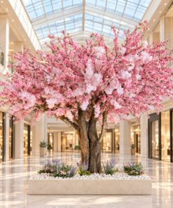 Custom Cherry Blossom Tree 300x300 cm thick trunk styled in an interior — Neon Jungle Studios