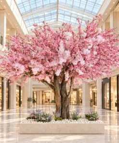 Custom Cherry Blossom Tree 300x300 cm thick trunk styled in an interior — Neon Jungle Studios