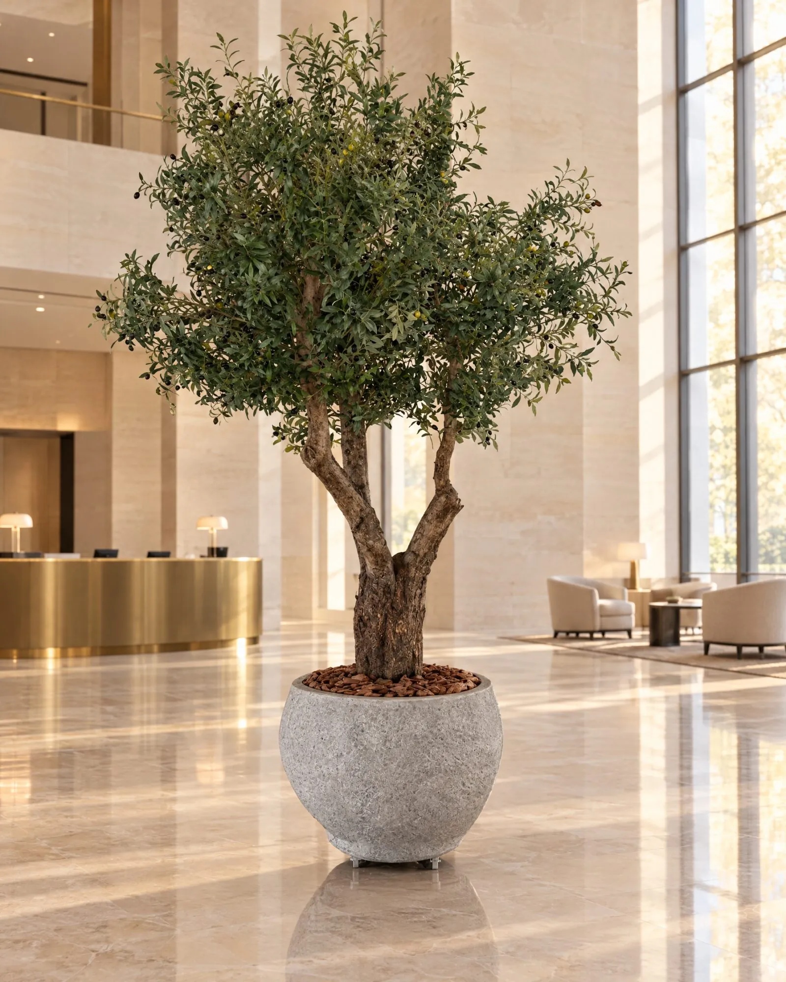 Custom Olive Tree 240x160 cm styled in an interior — Neon Jungle Studios
