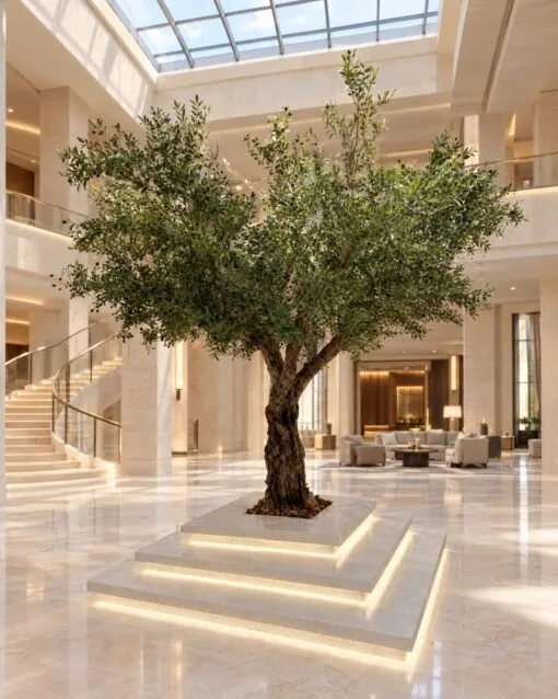 Custom Olive Tree 300x300 cm styled in an interior — Neon Jungle Studios