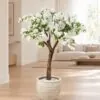 Custom White Cherry Blossom Tree 130x130 cm styled in an interior — Neon Jungle Studios