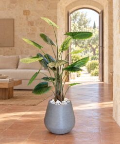 Fan Palm 140 cm styled in an interior — Neon Jungle Studios