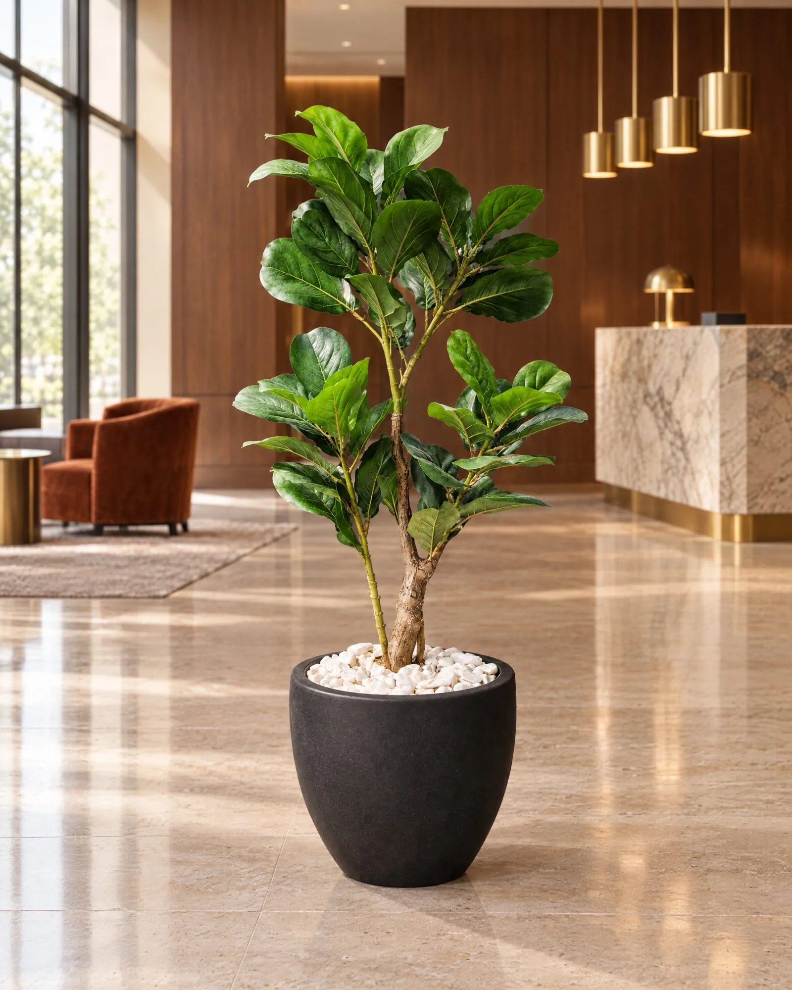 Ficus Lyrata Tree 120 cm styled in an interior — Neon Jungle Studios