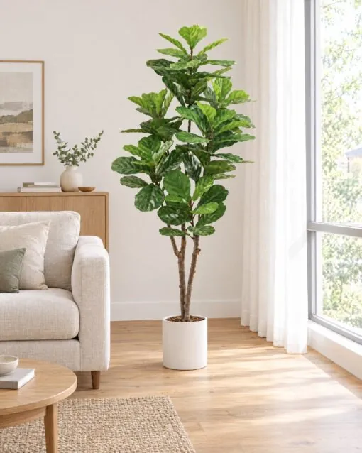 Fiddle Leaf Fig Tree 160 cm styled in an interior — Neon Jungle Studios