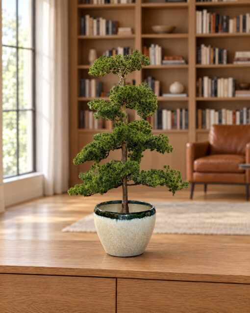 Juniper Bonsai 60 cm styled in an interior — Neon Jungle Studios