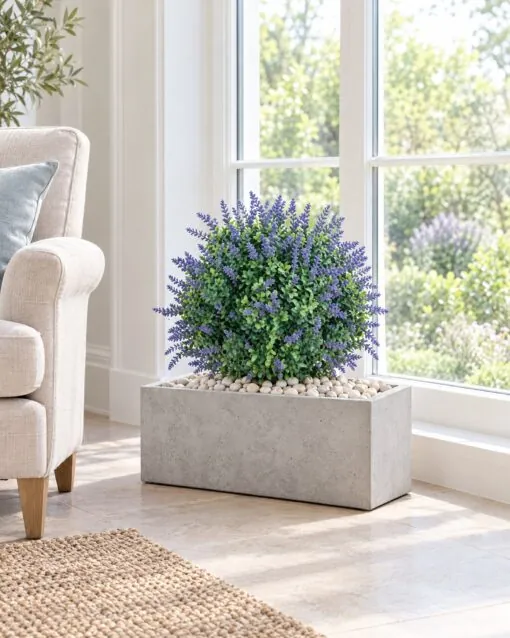 Lavender Topiary Ball 45 cm styled in an interior — Neon Jungle Studios