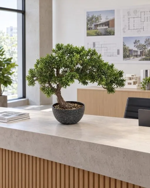 Leafy Pine Bonsai 50 cm styled in an interior — Neon Jungle Studios