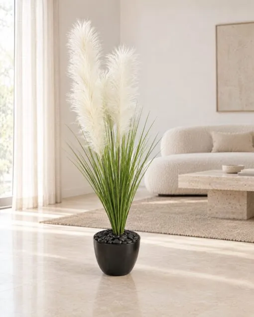 Pampas Grass Plant 125 cm styled in an interior — Neon Jungle Studios