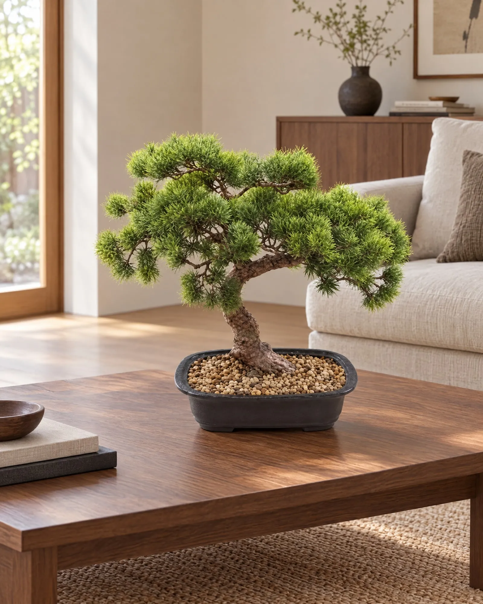 Pine Bonsai 40 cm styled in an interior — Neon Jungle Studios