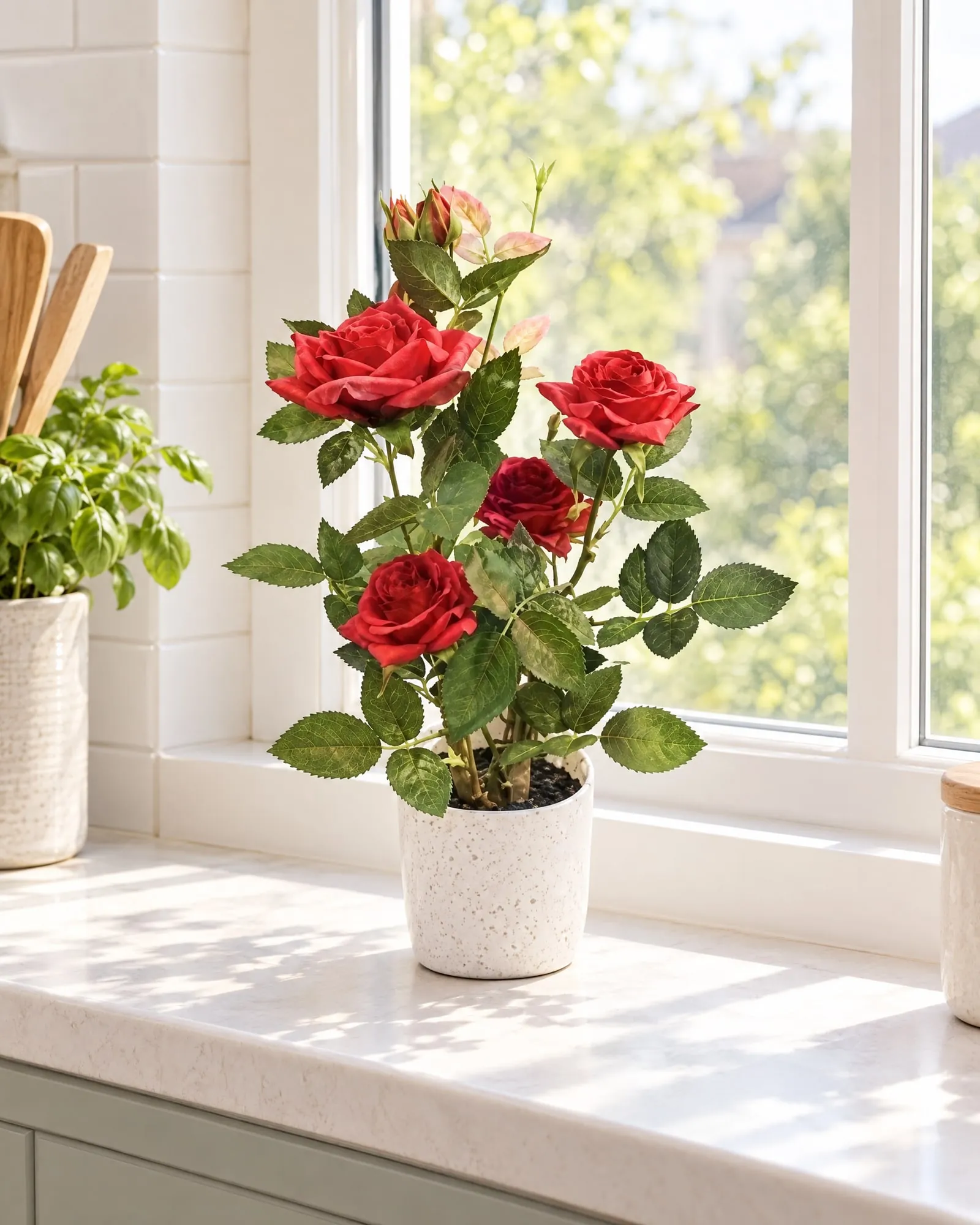 Rose Plant 45 cm styled in an interior — Neon Jungle Studios