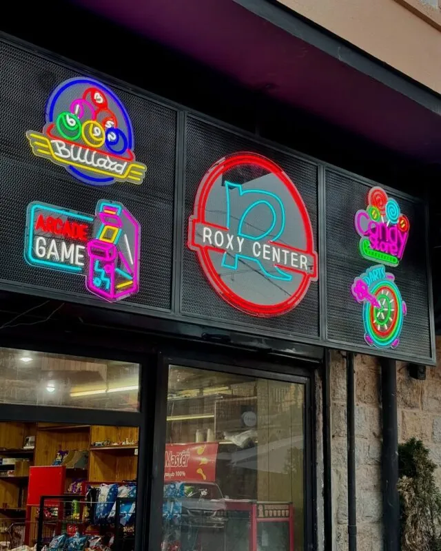 shop front neon signs — arcade game zone, Lebanon — installation by Neon Jungle Studios