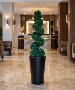 Spiral Topiary Tree 160 cm styled in an interior — Neon Jungle Studios