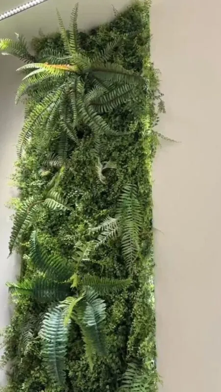 tall fern green wall column — reception, Lebanon — installation by Neon Jungle Studios
